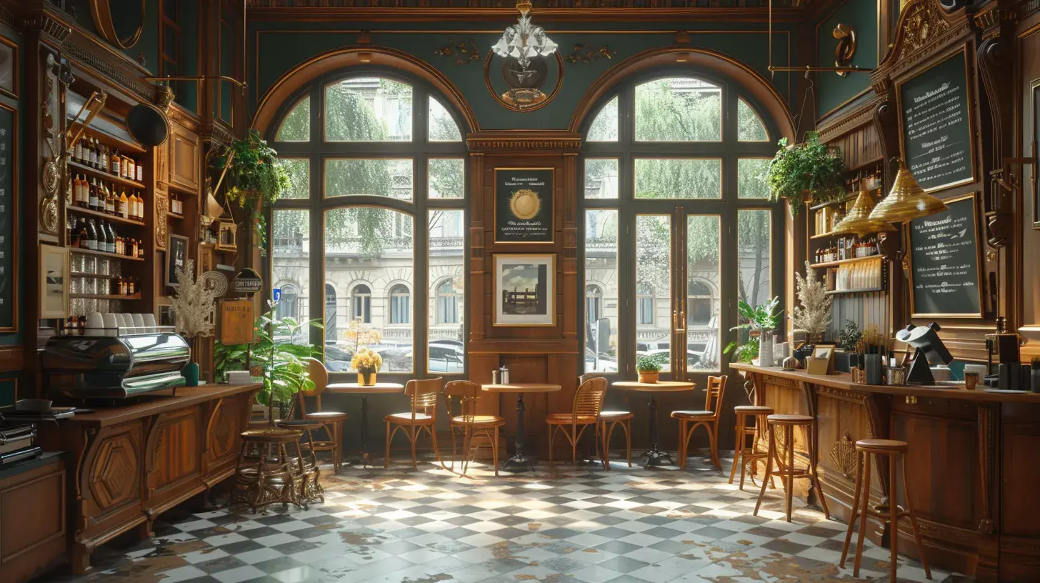 Lüks klasik kafe tasarımı 2025