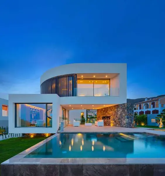 İçi ve dışı modern villa tasarımları